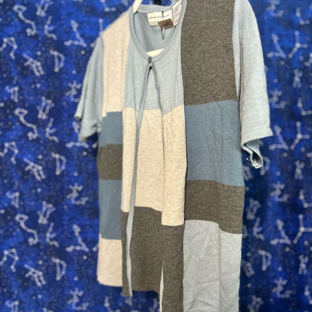 Alfred Dunner Gray and Blue Short Sleeve Tees